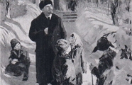 В. И. Ленин среди детей  (снегири). 1963. Холст, масло