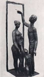 Художник и его модель - В. слободская 1980. Бронза