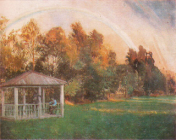 пейзаж с радугой  - К.Сомов 1897.Масло