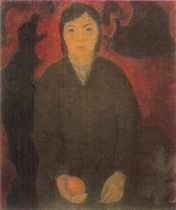 Женщина с апельсином - А.Каменский 1974. Масло