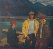 Люди Сибири. Строительство Байкальского туннеля БАМа - П.Оссовский 1980.Масло